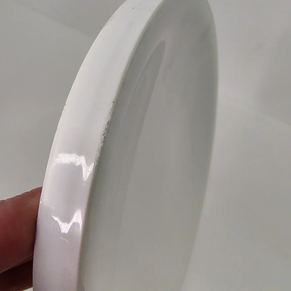White Replacement Lid with Silver Knob MCM‎ Plastic 7 3/4
